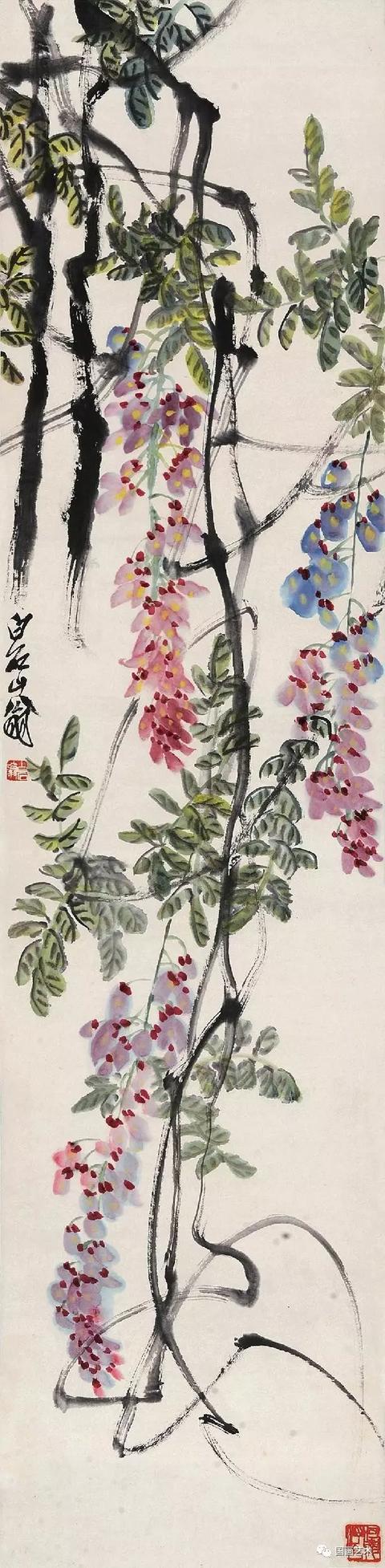 齐白石画藤萝，如画龙蛇
