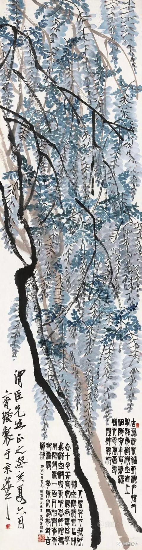齐白石画藤萝，如画龙蛇