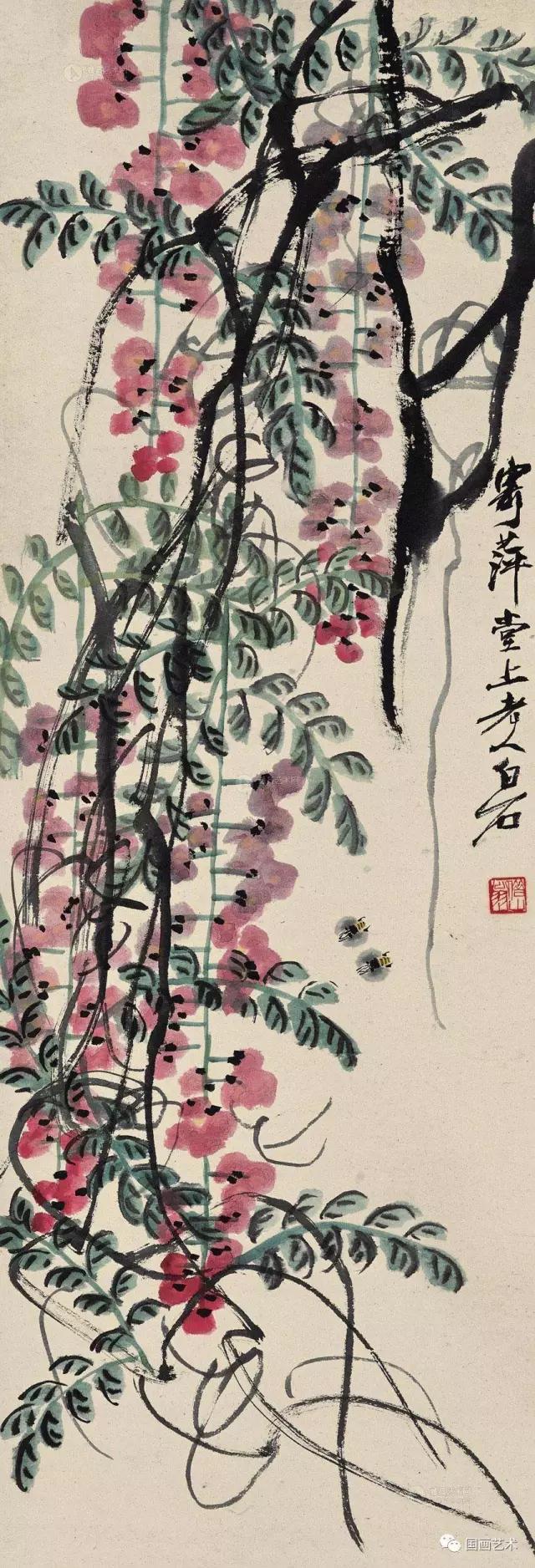 齐白石画藤萝，如画龙蛇