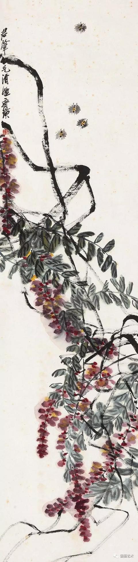 齐白石画藤萝，如画龙蛇